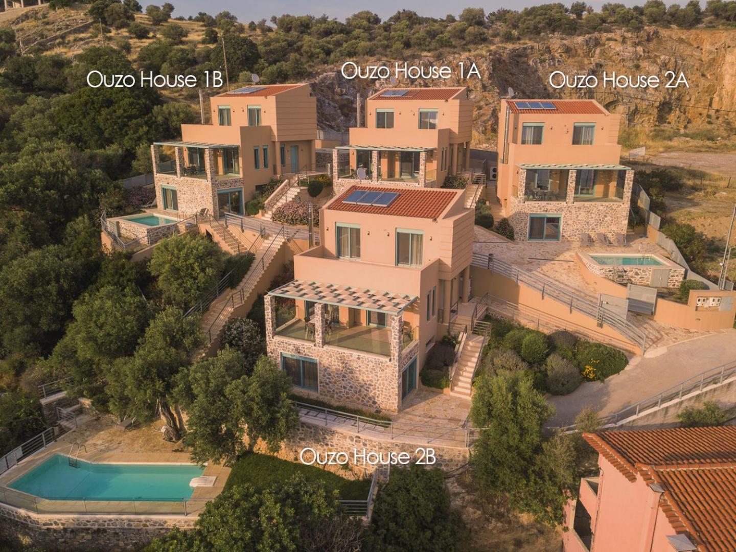 Ouzo Panoramic Houses 1, With Private Pool Plomari Exterior foto
